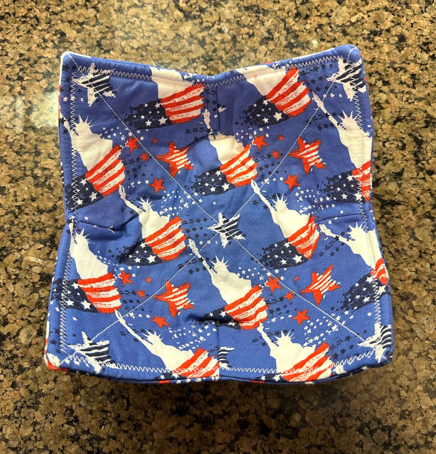 Lady Liberty + Flag Microwave Bowl Cozy