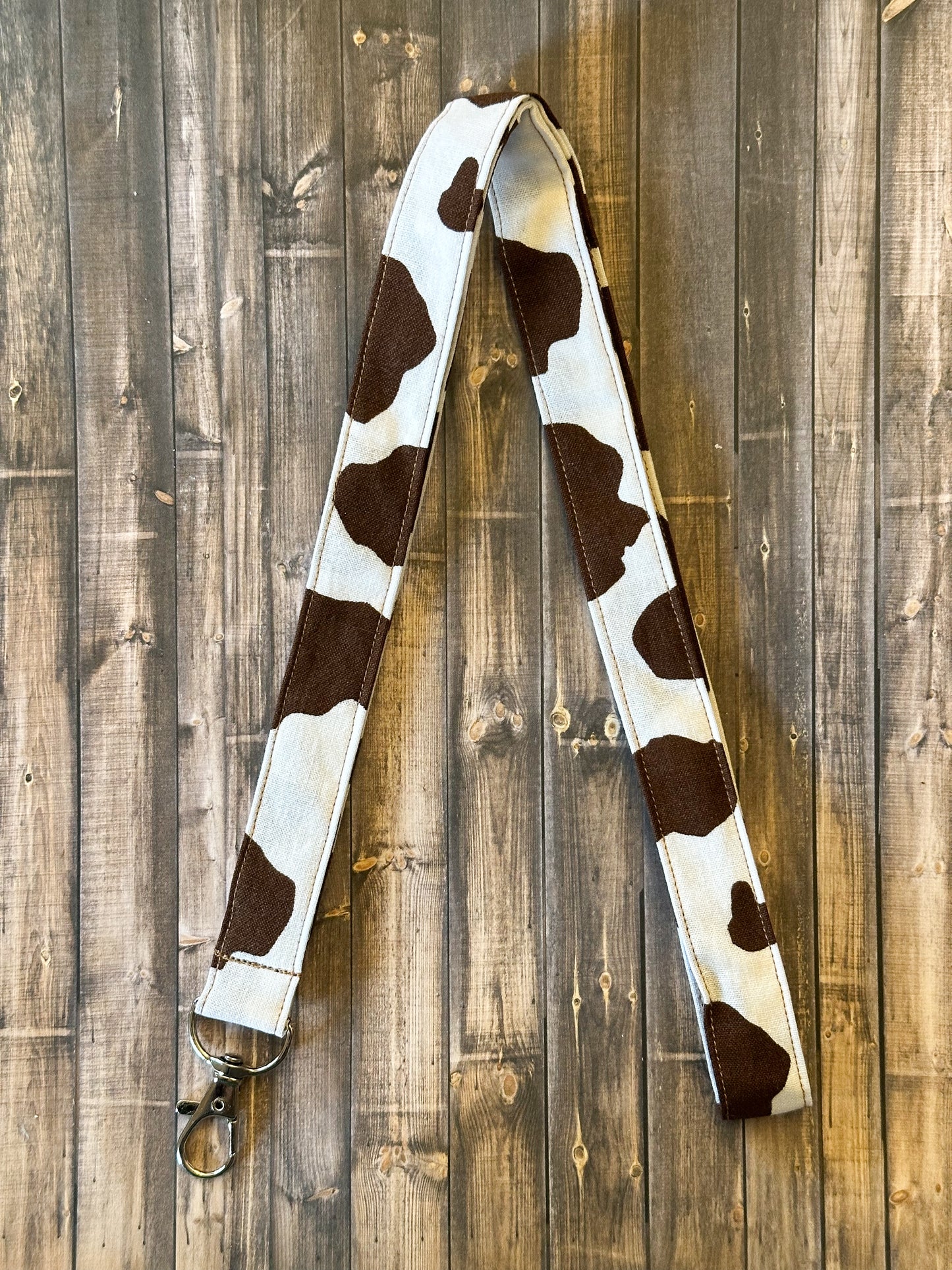 Brown Cow Print Lanyard