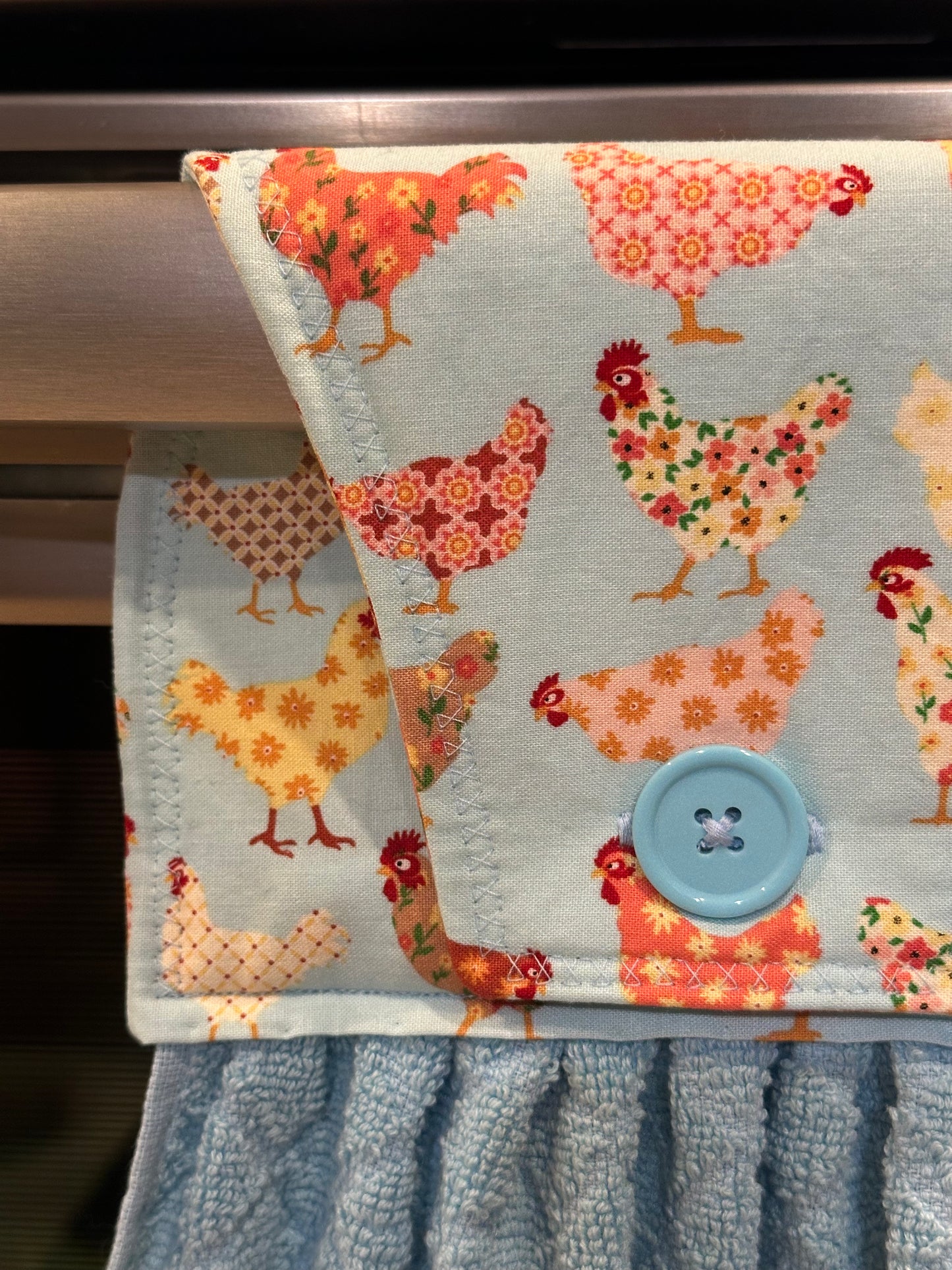 Floral Roosters Towel