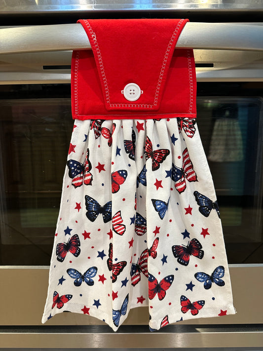 Patriotic Butterflies (Red) Towel