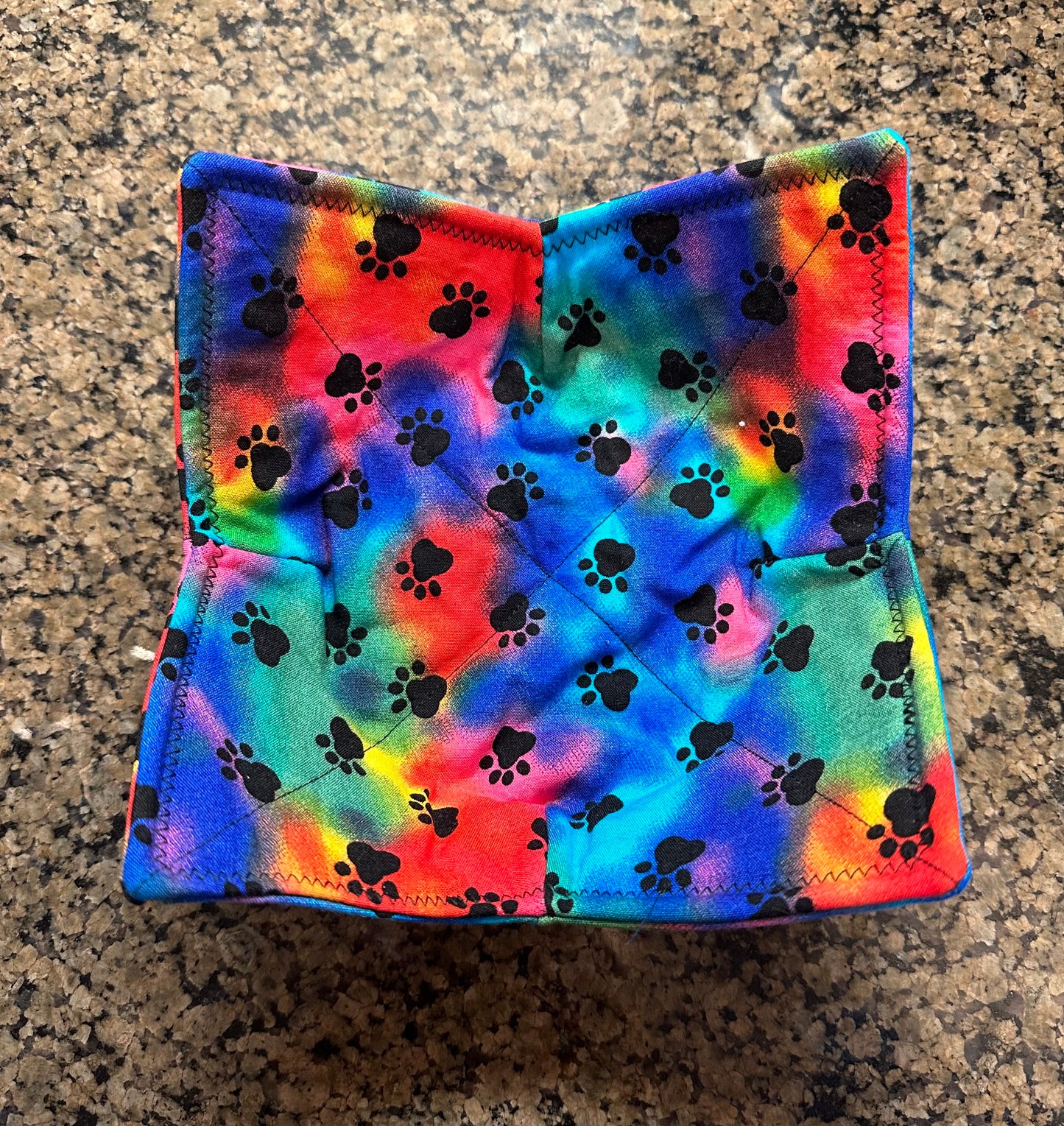 Rainbow Dog Paws Microwave Bowl Cozy