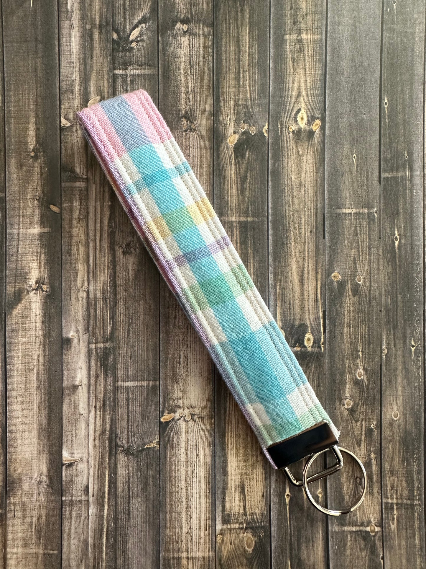 Pastel Plaid Wristlet