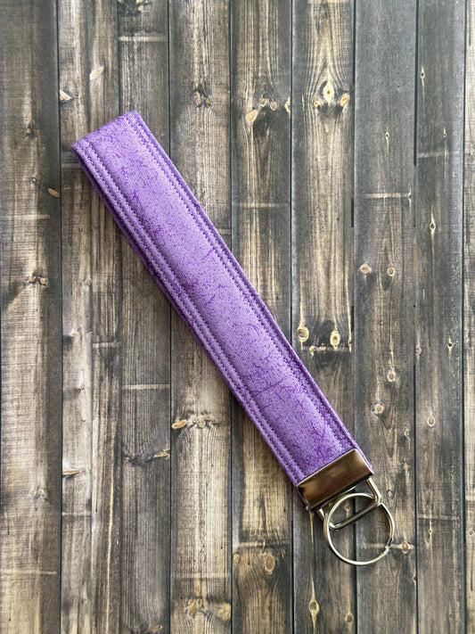 Purple Distressed Wristlet