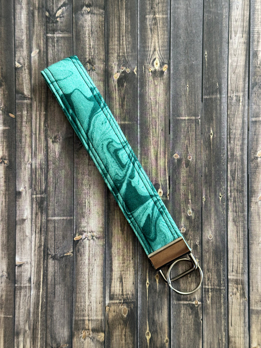 Green Marble Wristlet