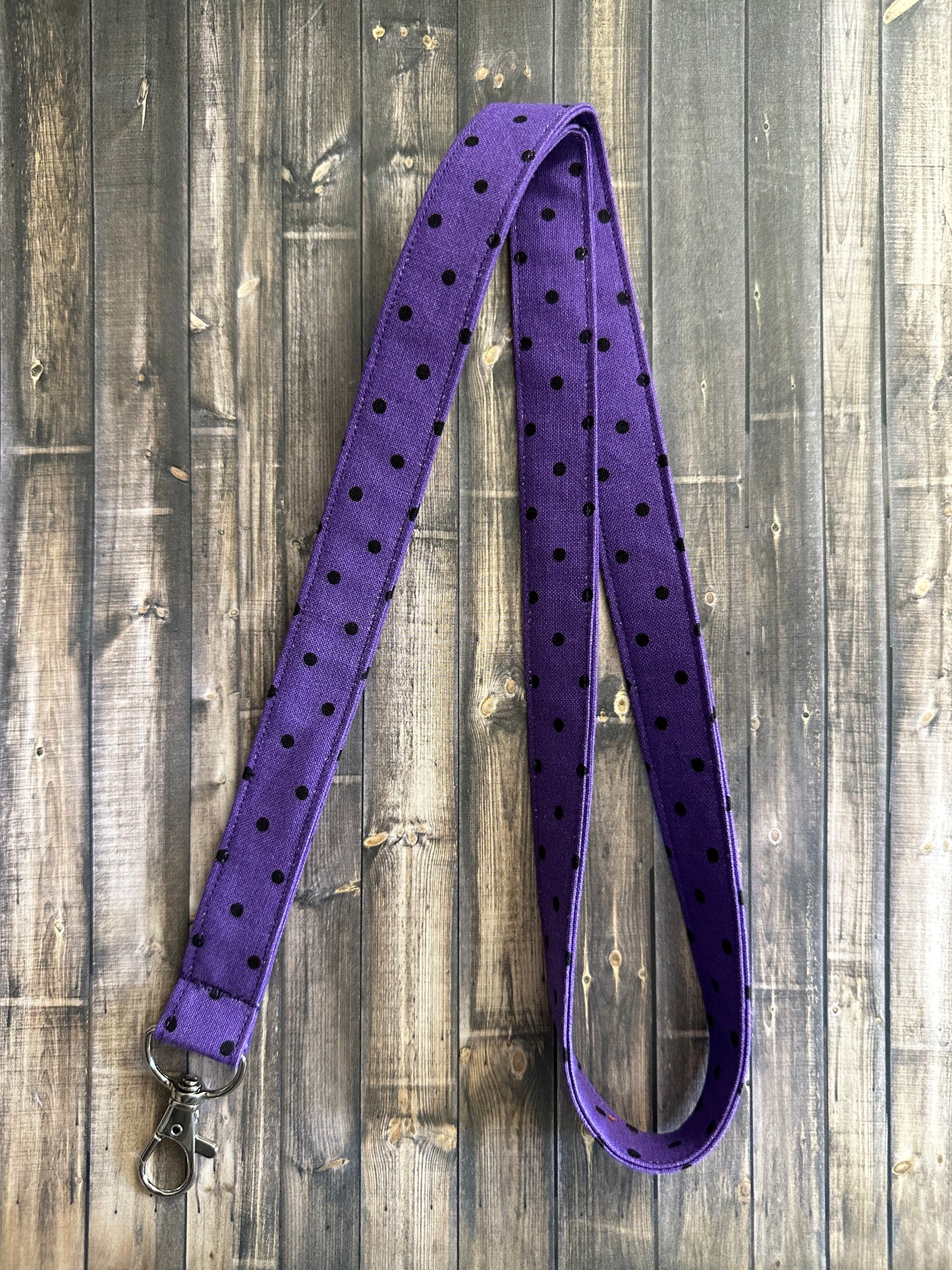 Purple Polka Dot Lanyard