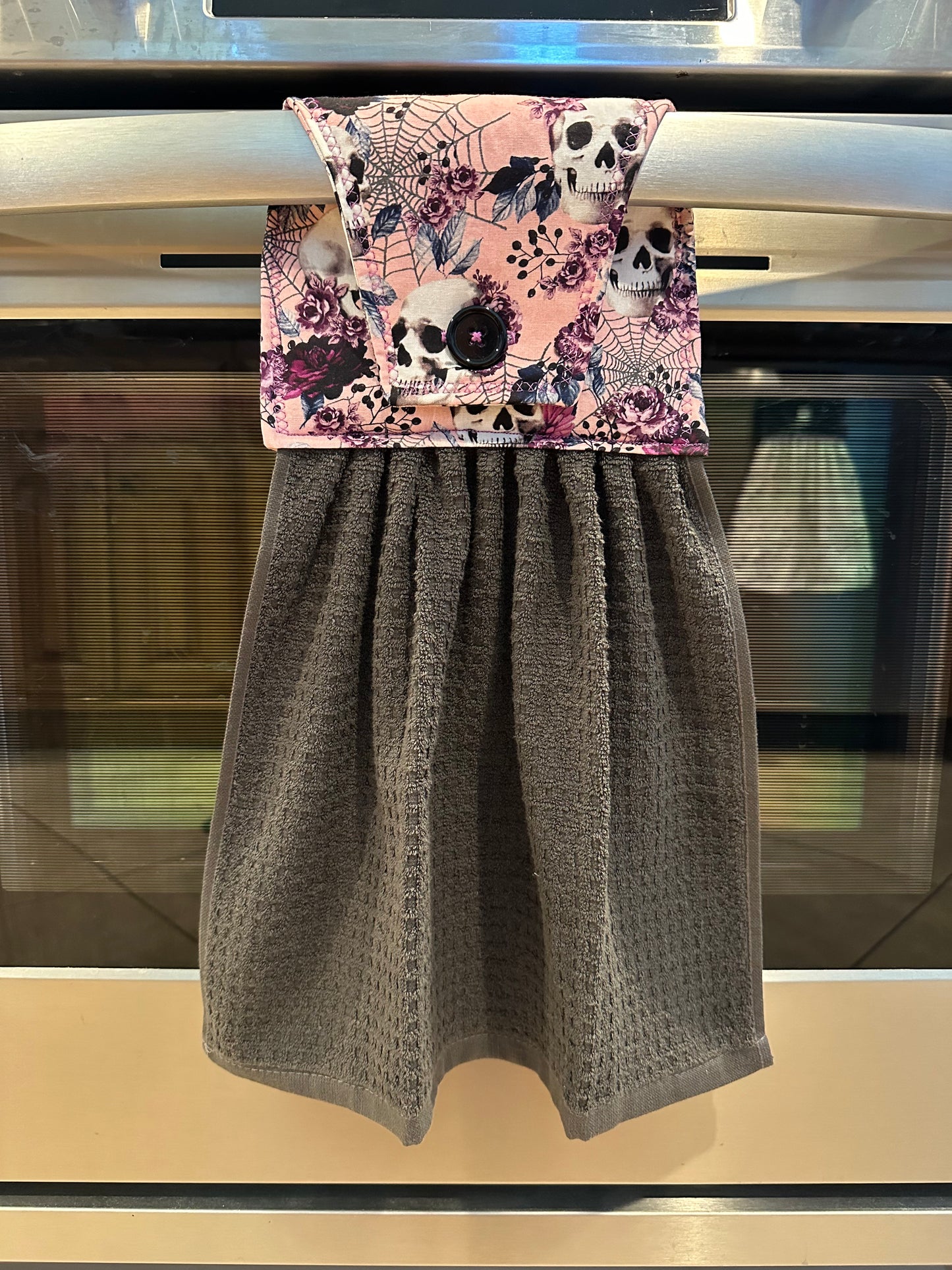Skulls & Purple Flowers Towel
