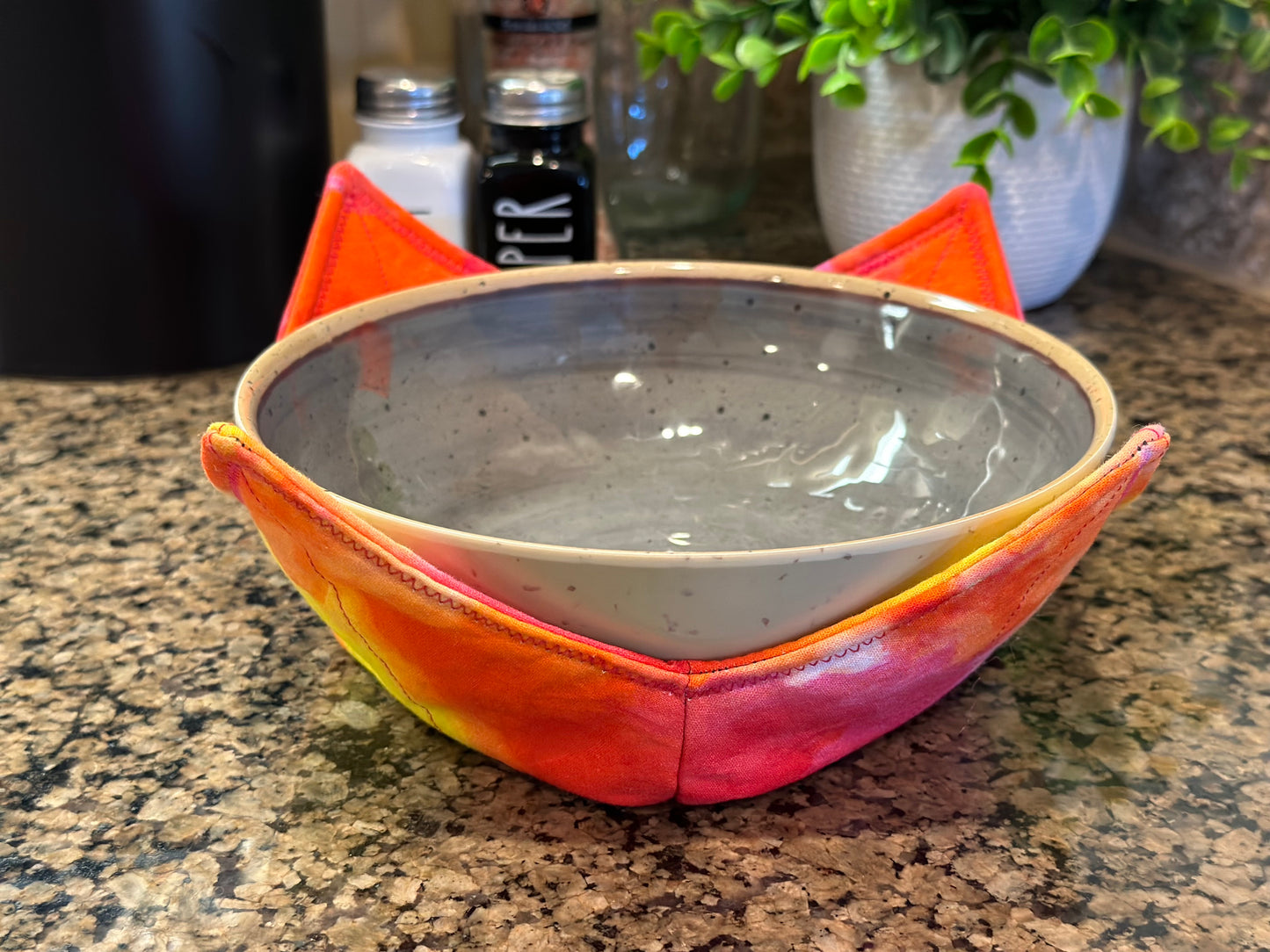 Warm Colored Tie-Dye Microwave Bowl Cozy