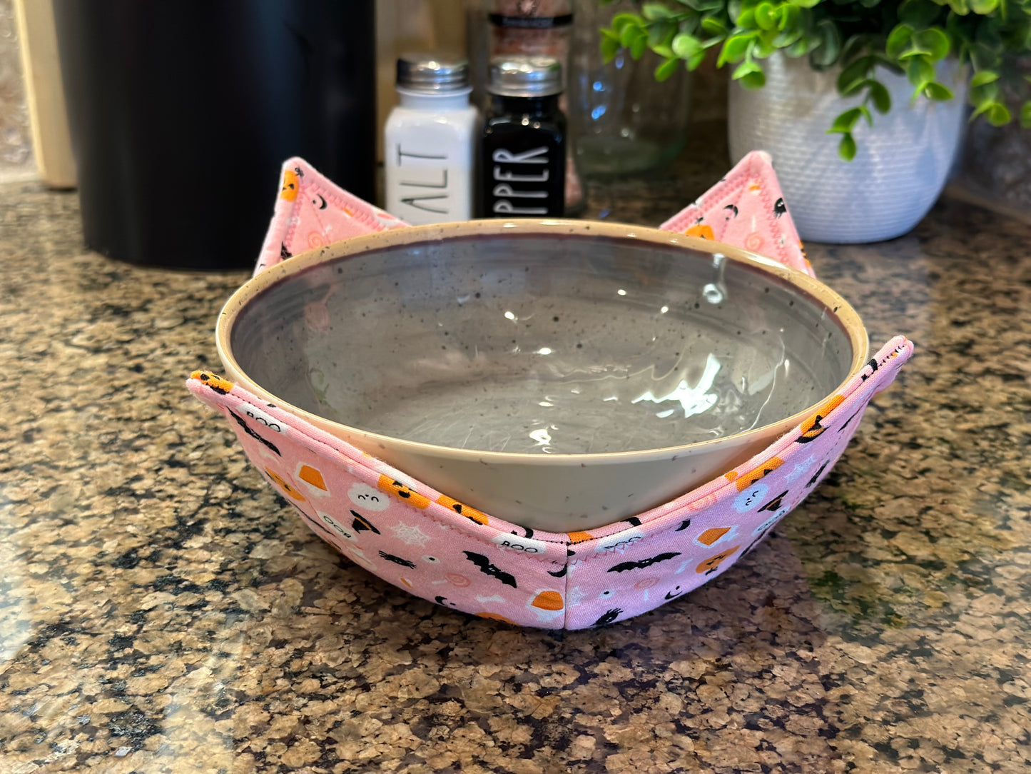 Pink Halloween Microwave Bowl Cozy
