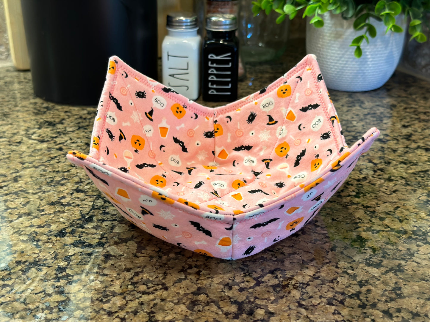 Pink Halloween Microwave Bowl Cozy