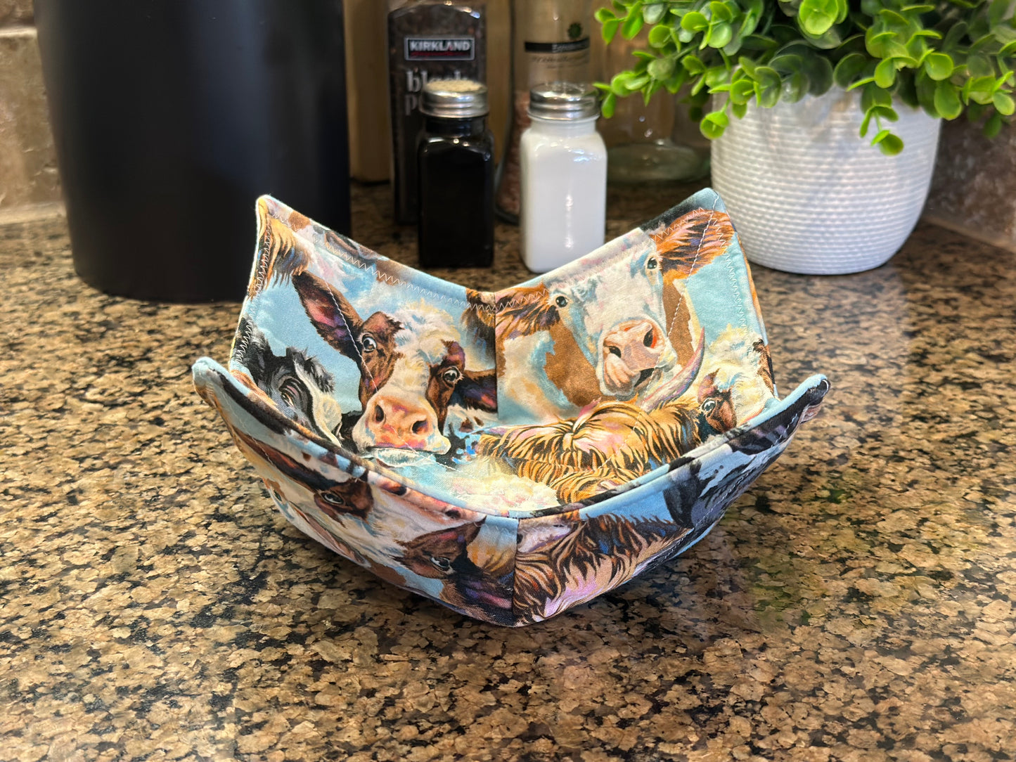 Highland Cow Microwave Bowl Cozy