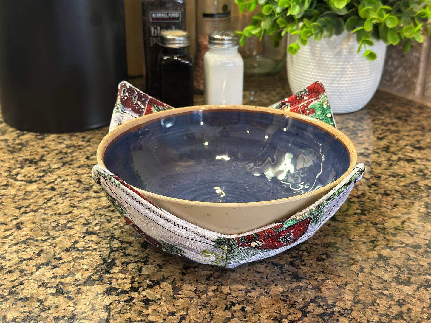 Green Truck in the Snow Microwave Bowl Cozy