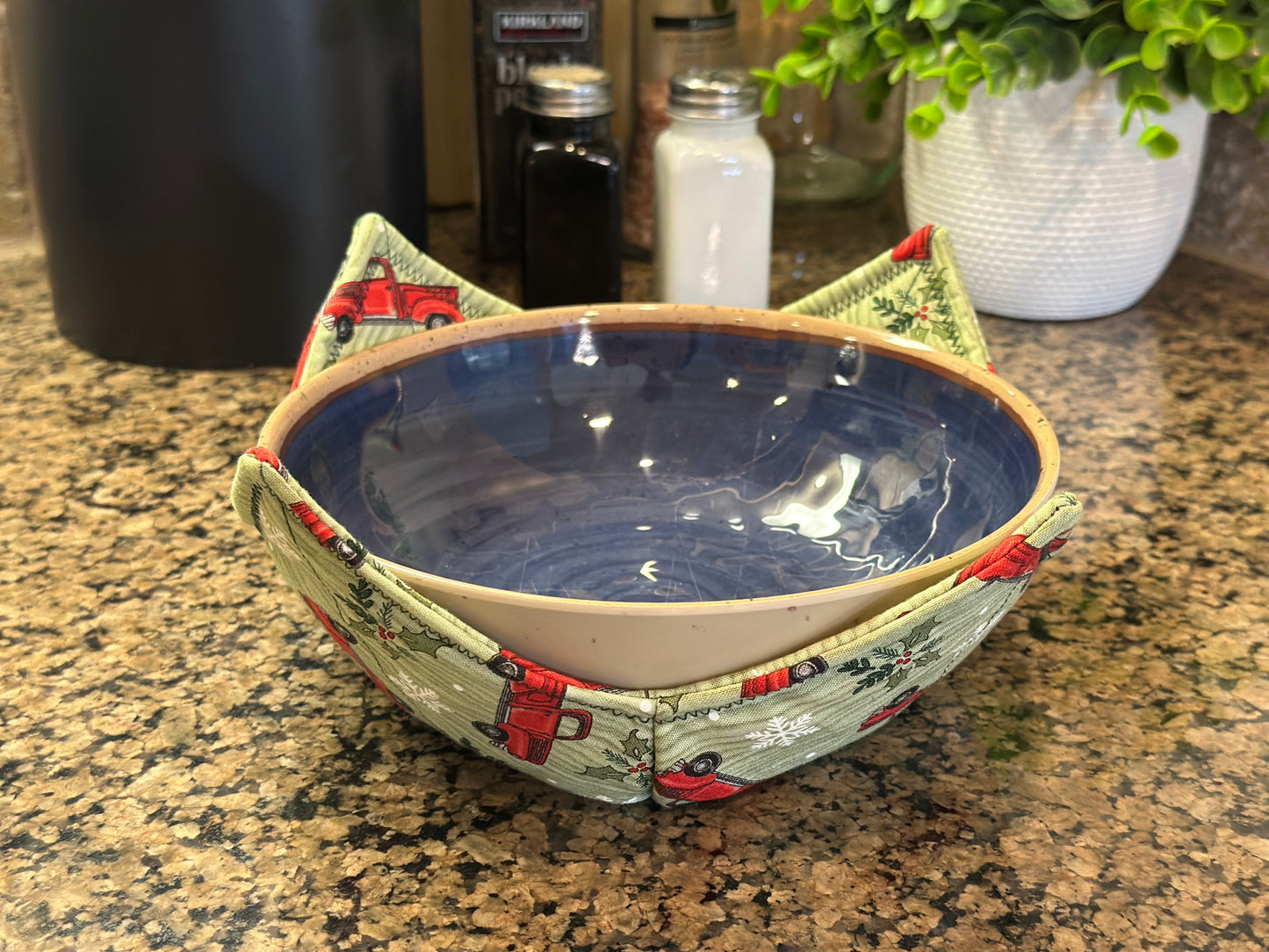 Red Truck + Holly Microwave Bowl Cozy