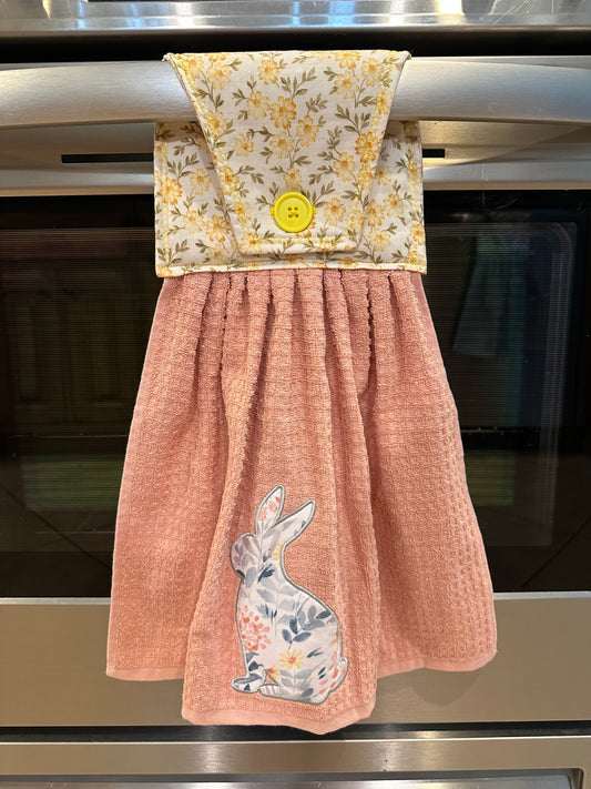 Floral Bunny + Daisies Towel
