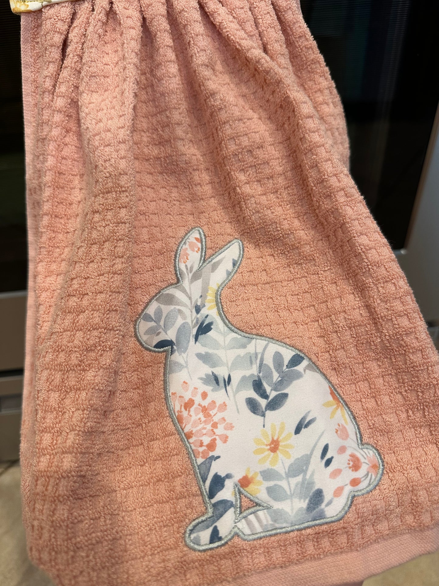 Floral Bunny + Daisies Towel