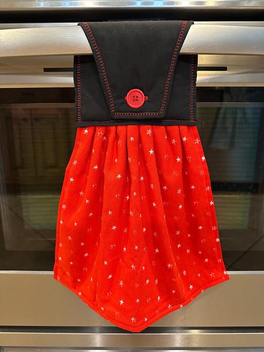 White Stars On Red Towel