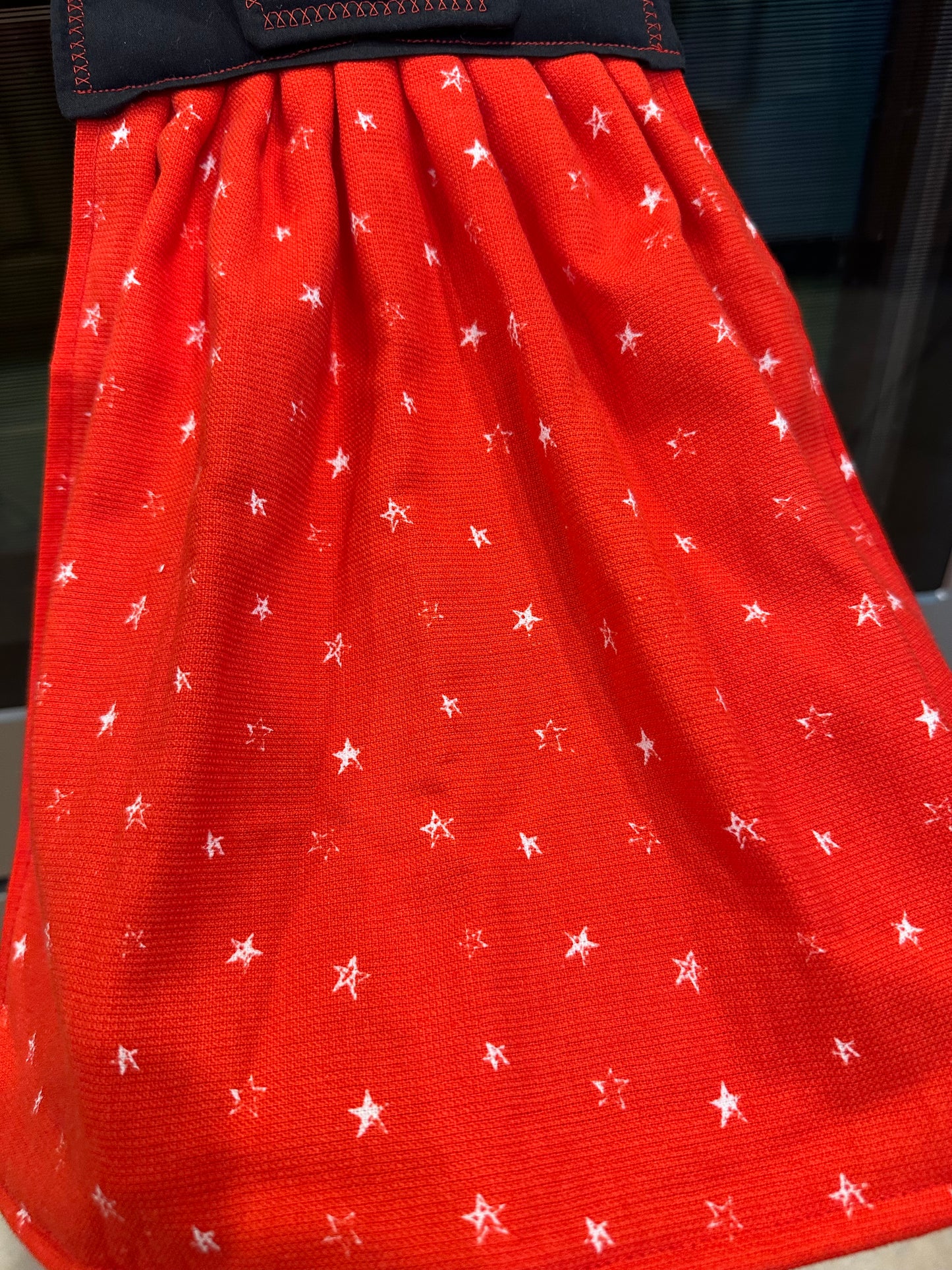 White Stars On Red Towel