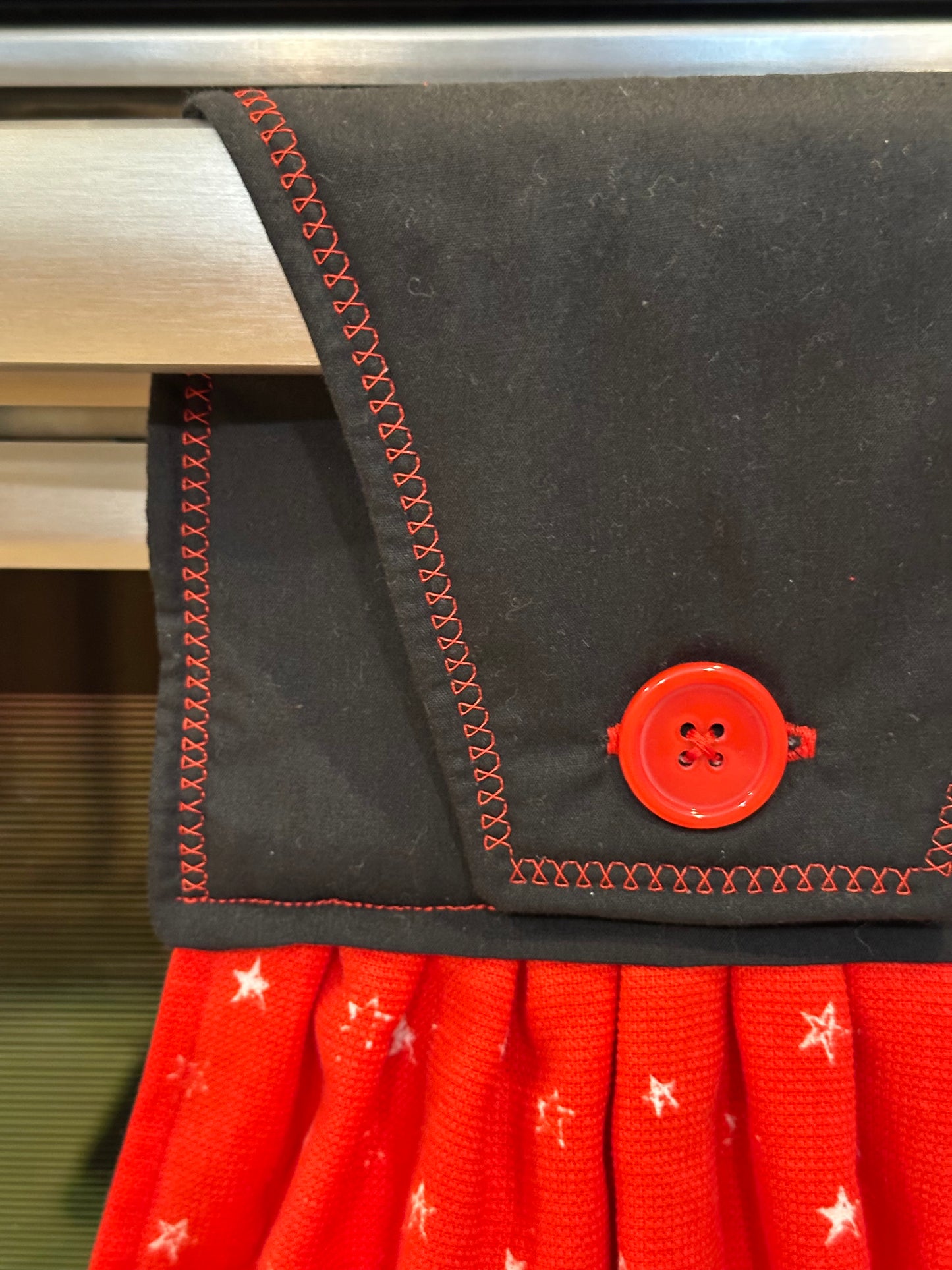 White Stars On Red Towel