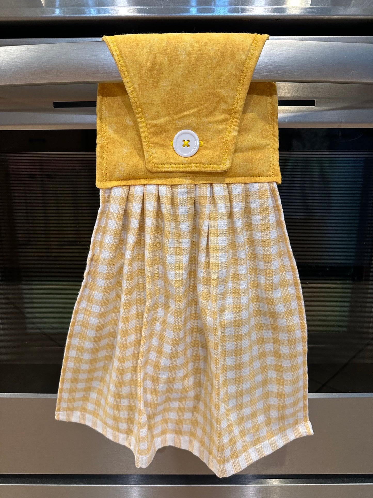 Yellow + White Buffalo Plaid Towel