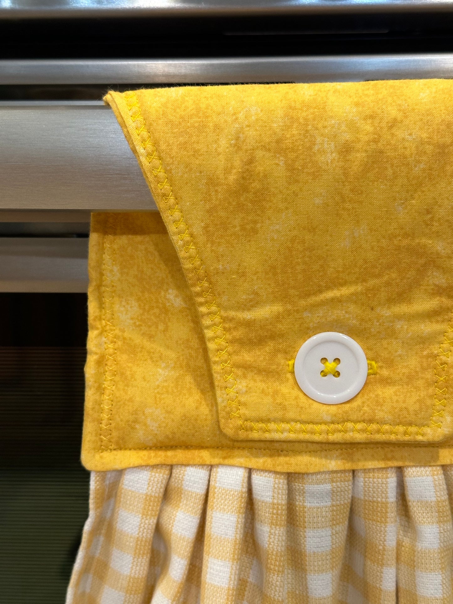 Yellow + White Buffalo Plaid Towel