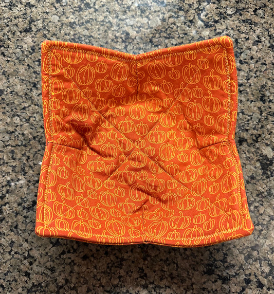 Orange Pumpkins Microwave Bowl Cozy