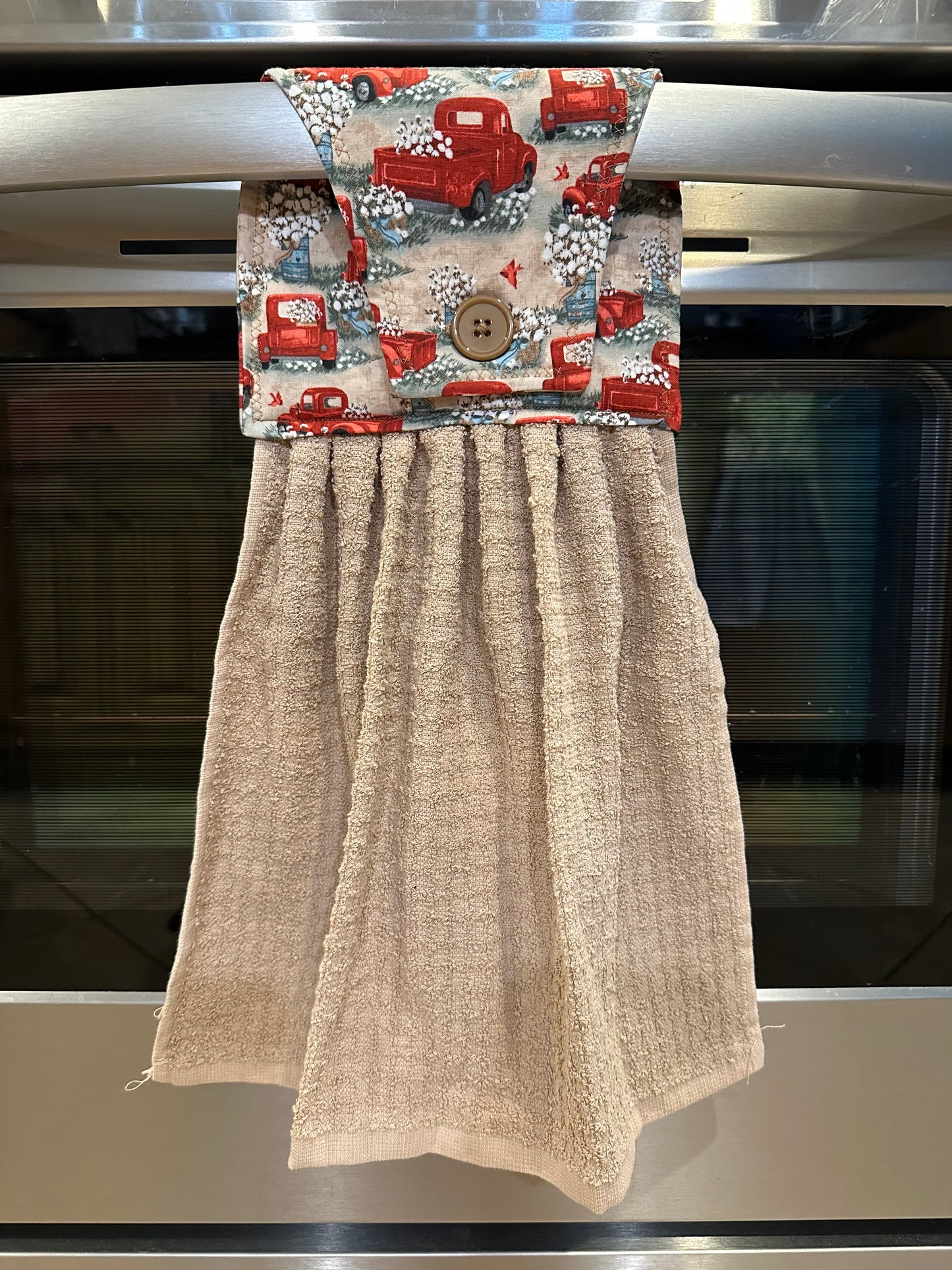 Red Truck + Cotton Beige Towel