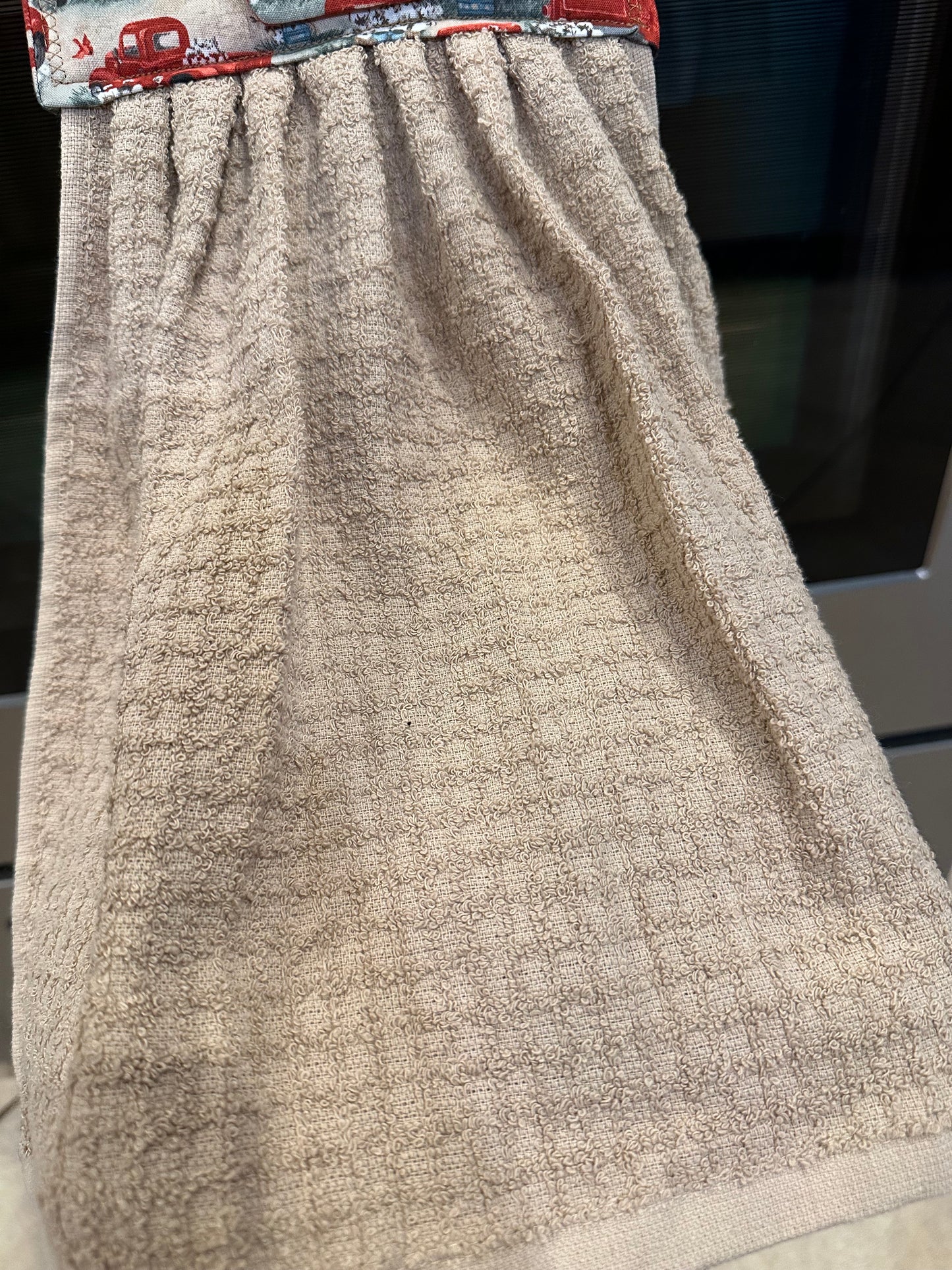 Red Truck + Cotton Beige Towel