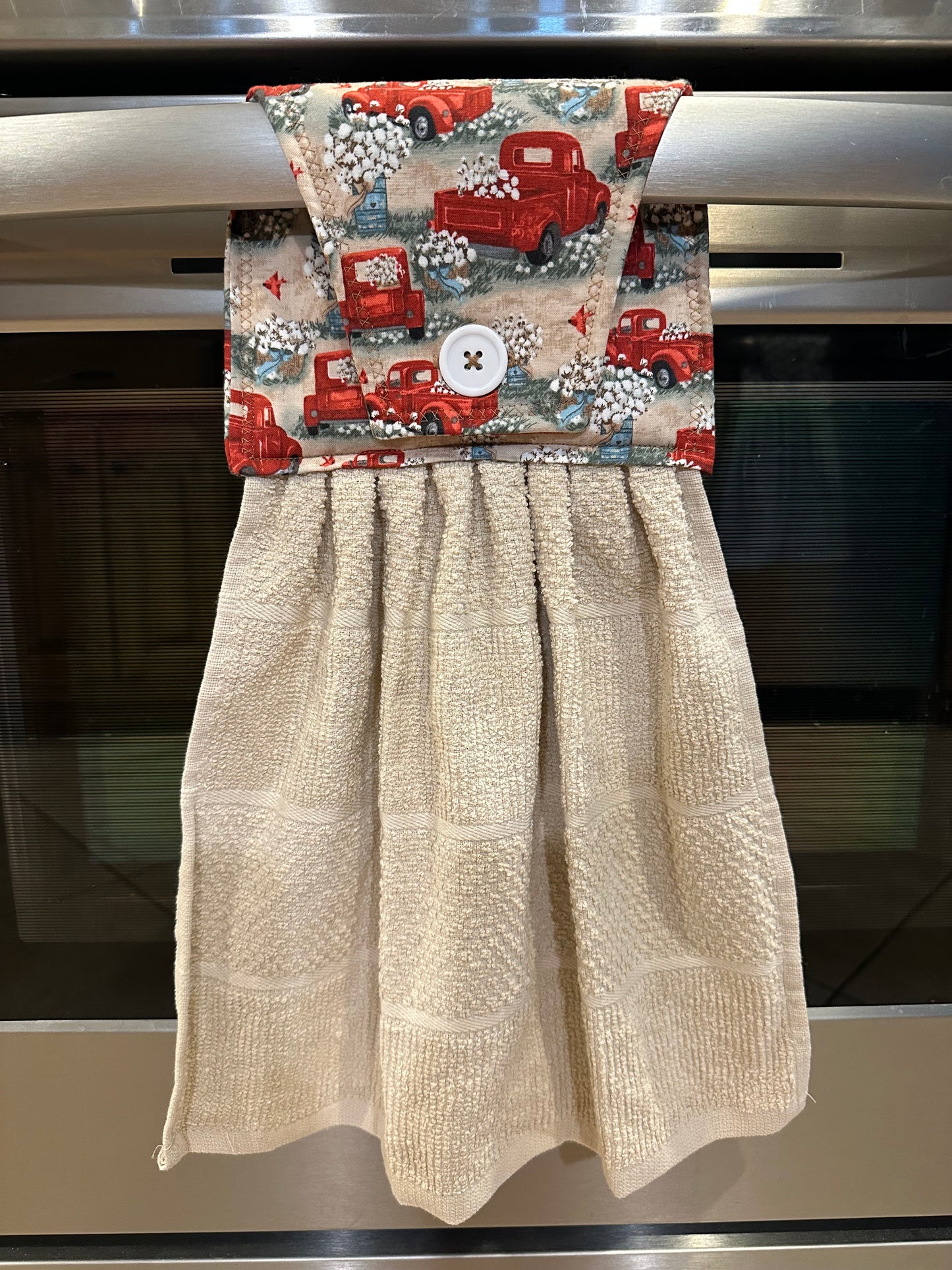 Red Truck + Cotton Beige Towel