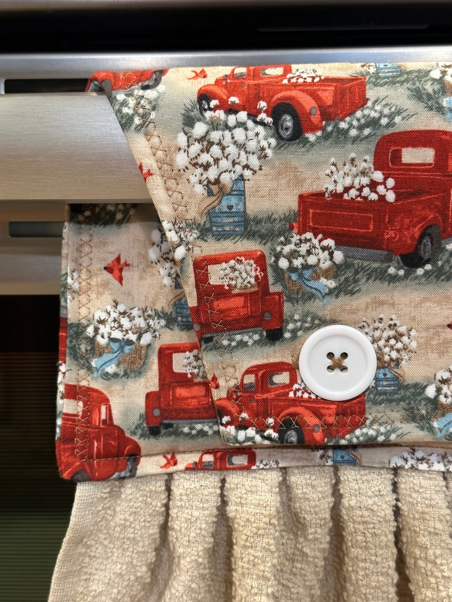 Red Truck + Cotton Beige Towel