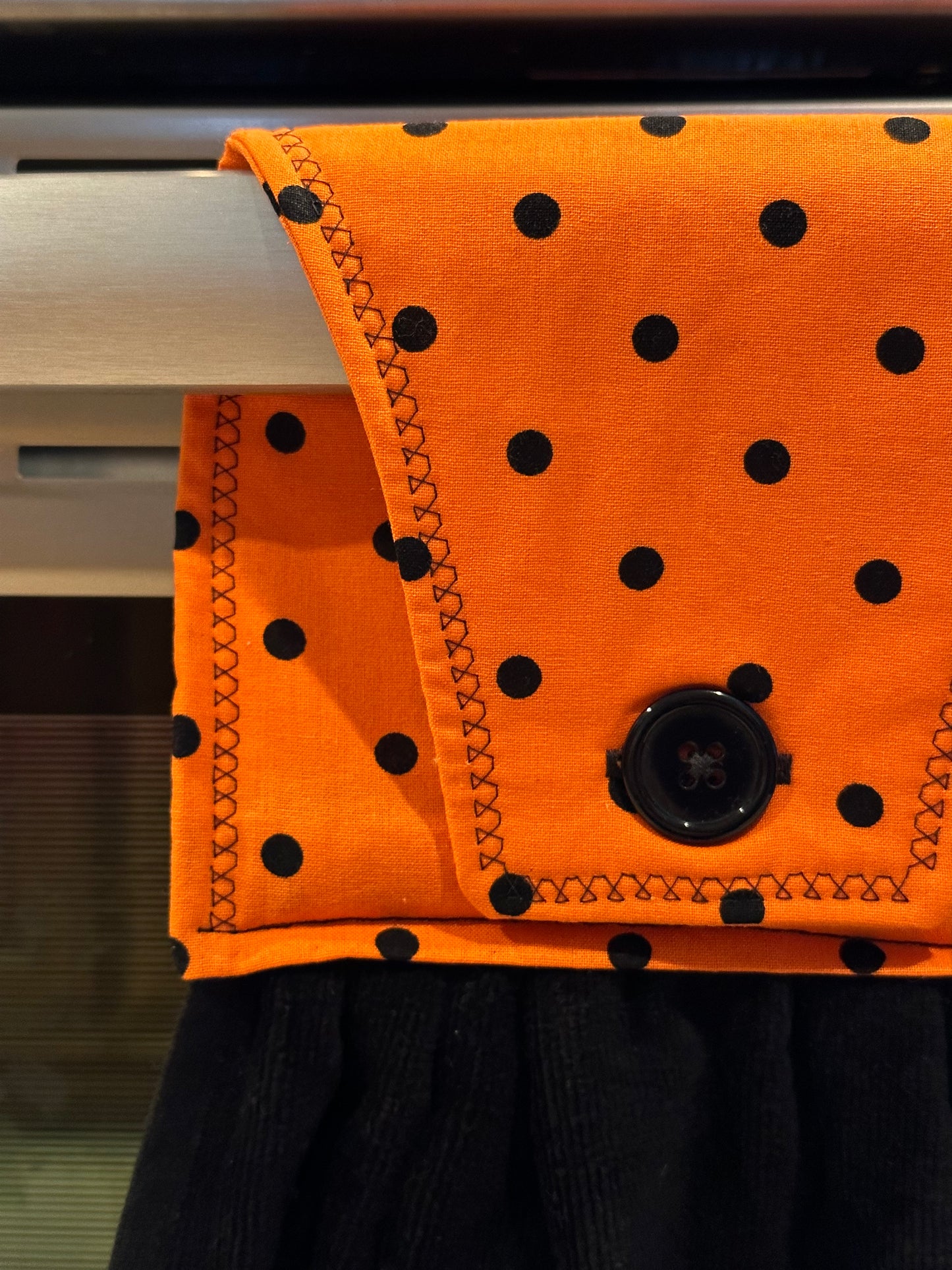 Happy Halloween Orange Polka Dot Towel