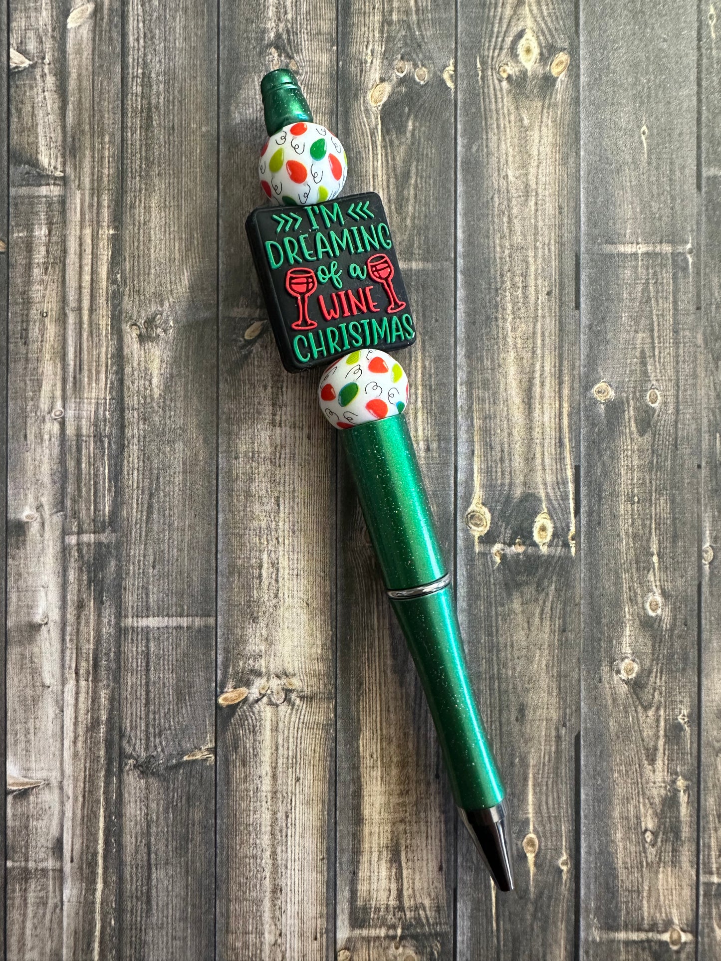 Dreaming of Wine Christmas (Pine Sparkle) Pen