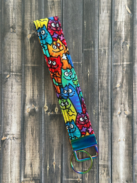 Rainbow Cats Wristlet
