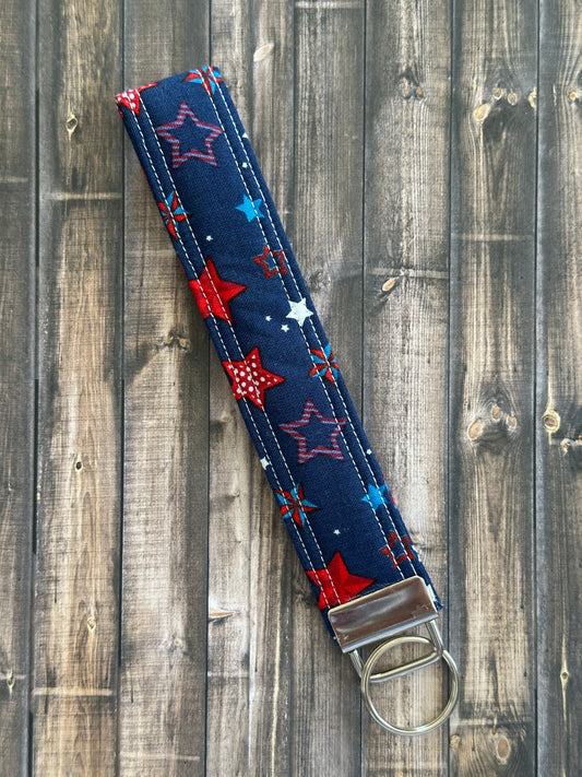 Vintage Patriotic Stars Wristlet