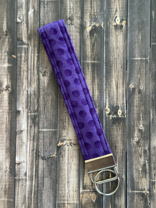 Purple Polka Dot Wristlet