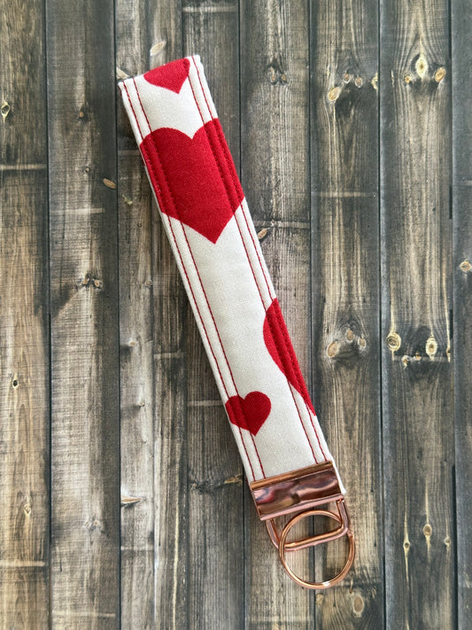 Red Hearts Wristlet