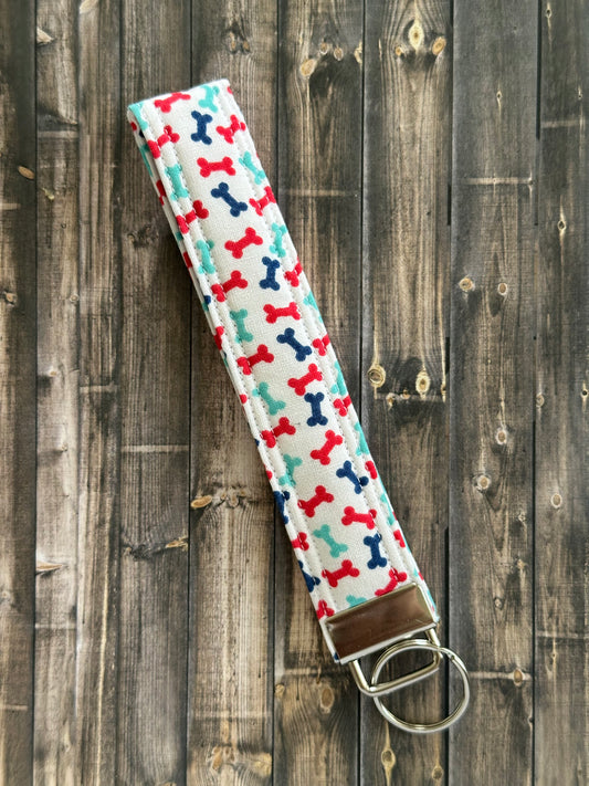 Patriotic Dog Bones Wristlet
