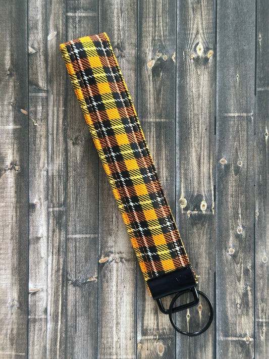 Yellow Fall Plaid Wristlet