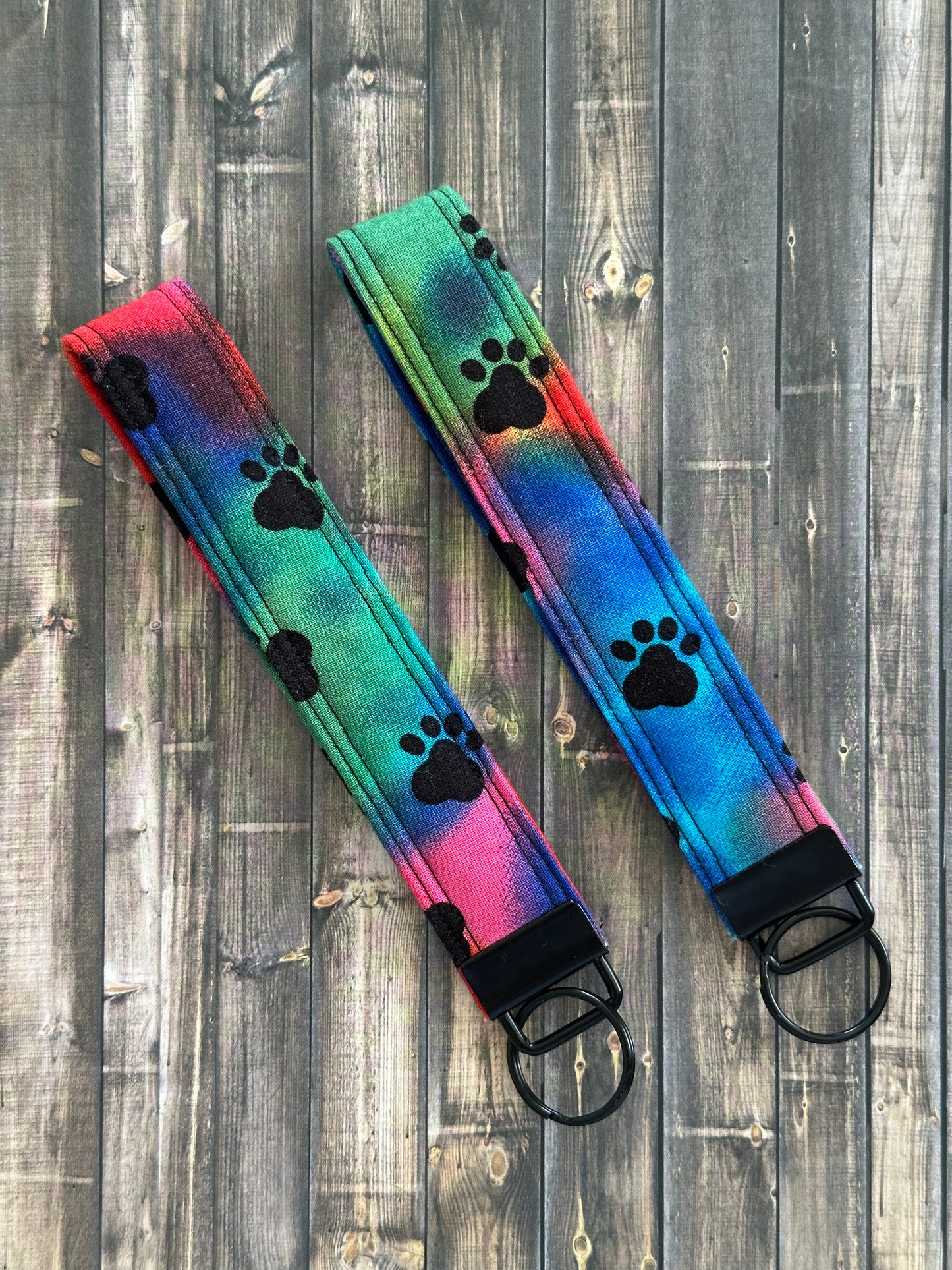 Rainbow Dog Paws Wristlet