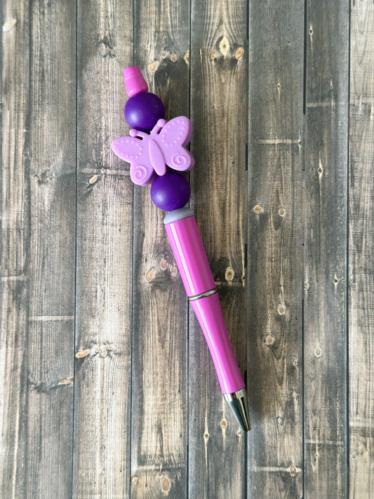 Flat Purple Butterfly Pen
