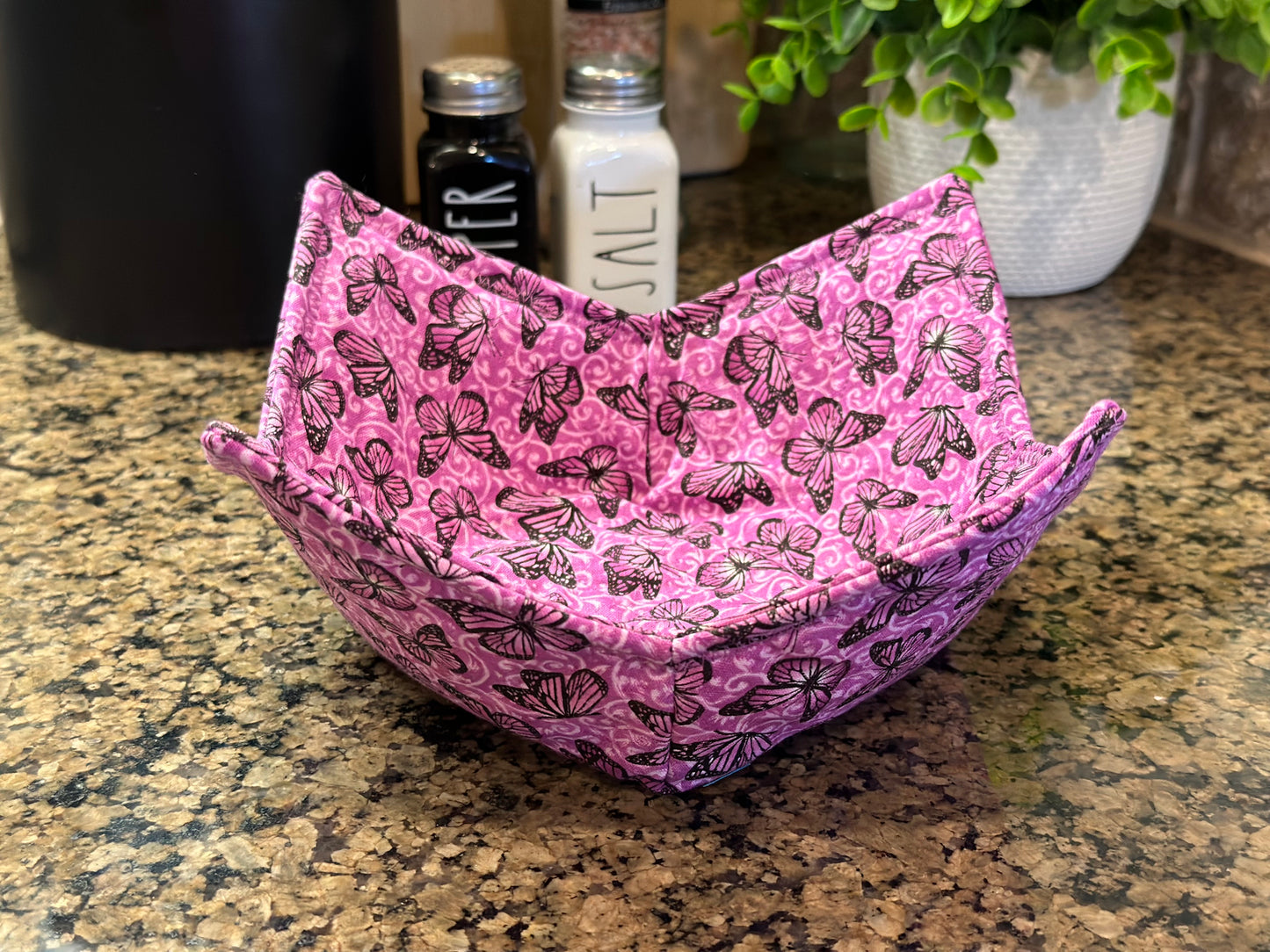 Violet Monarch Butterfly Microwave Bowl Cozy