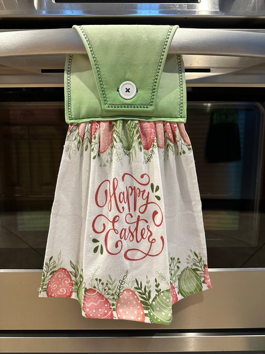 Happy Easter Ombré Green Towel