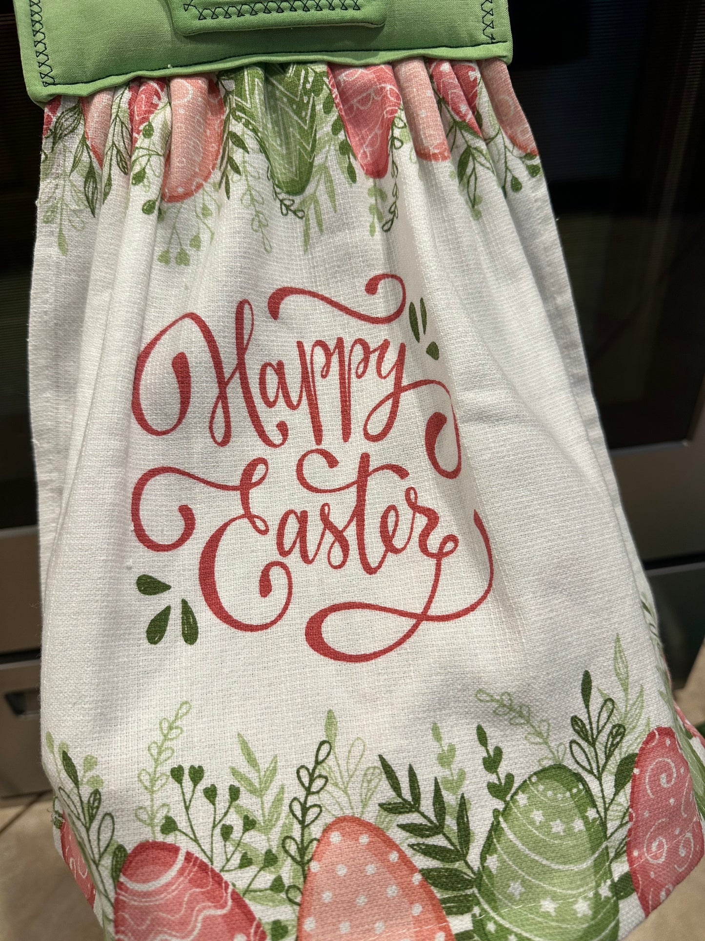 Happy Easter Ombré Green Towel