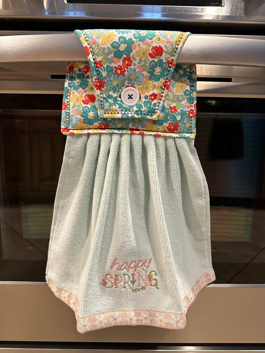 Happy Spring Floral Towel