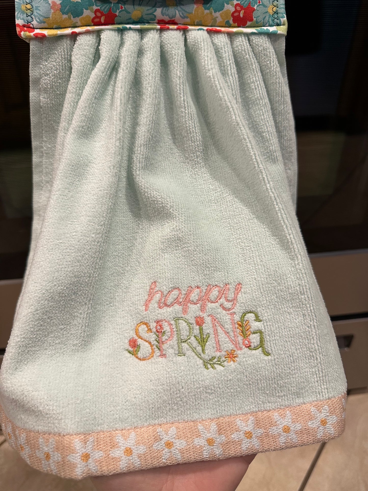 Happy Spring Floral Towel