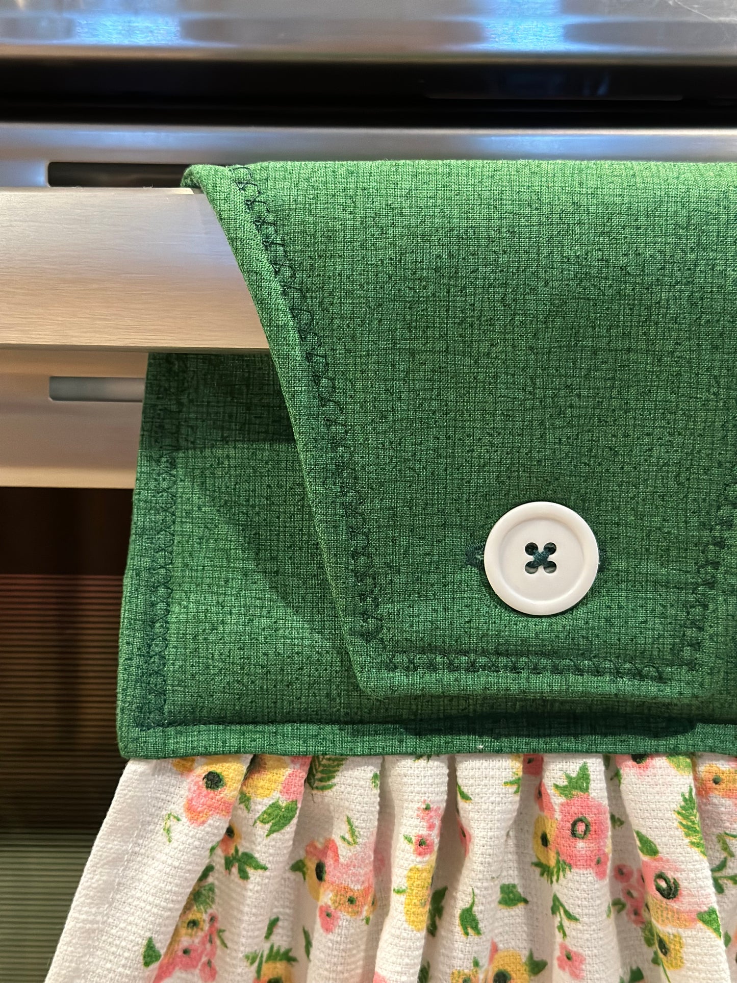 Spring Flowers, Embroidered Bunny Towel