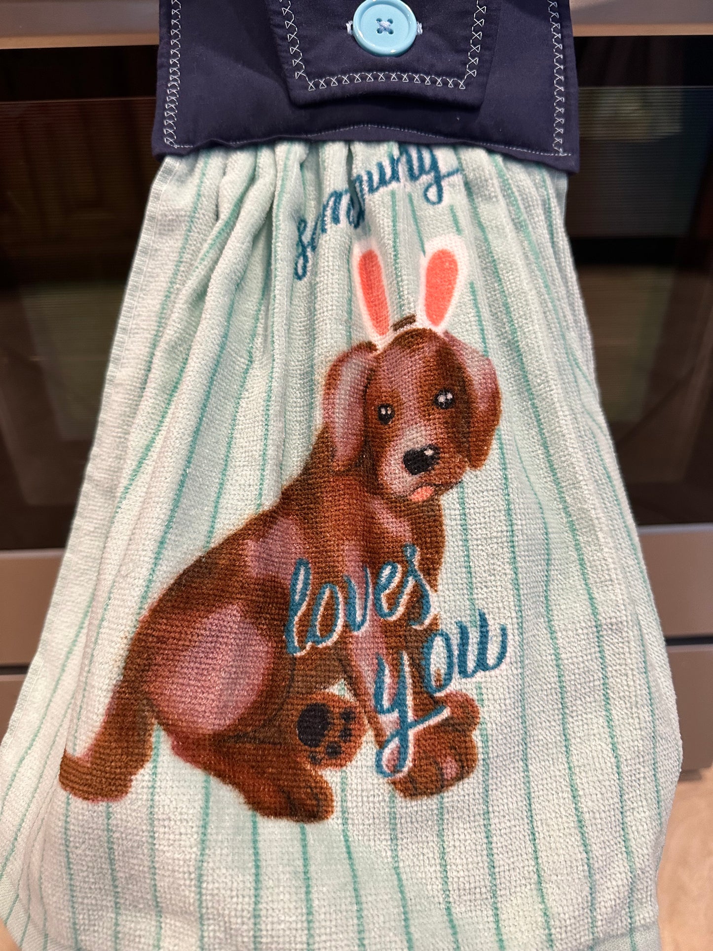 Some Bunny Loves You Dog Towel