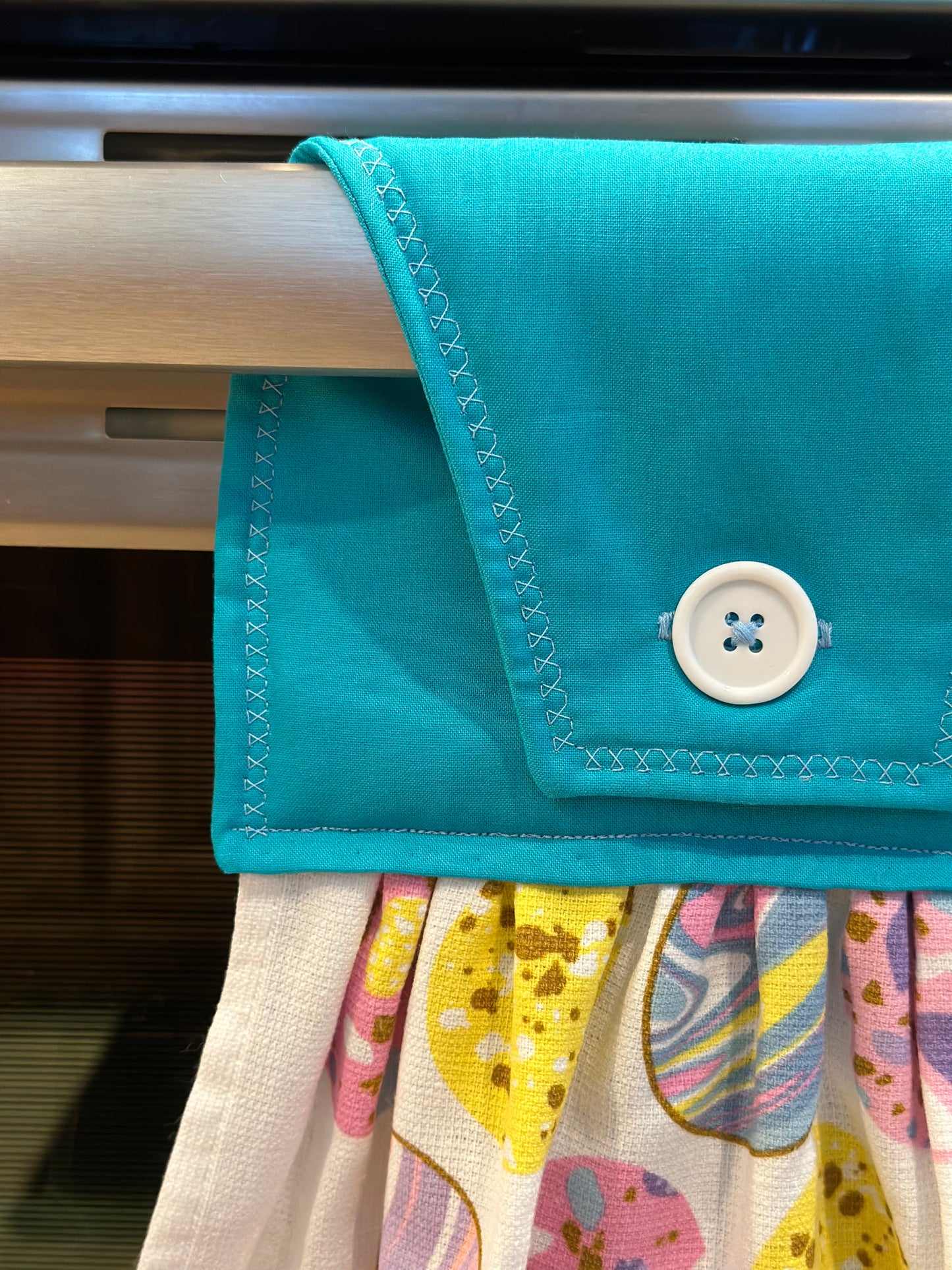 Happy Easter Watercolor Eggs (Blue Teal) Towel