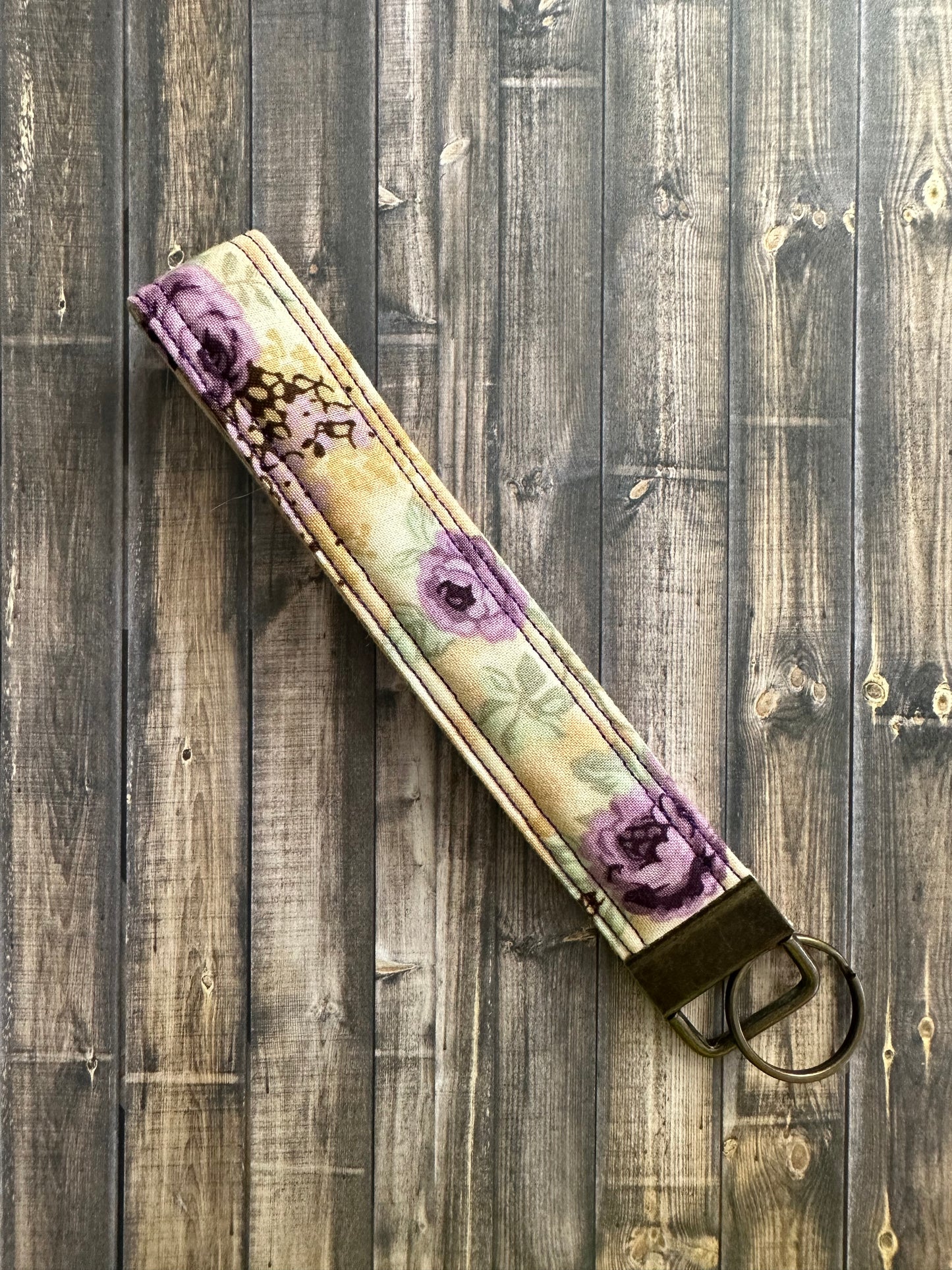 Rustic Purple Roses Wristlet