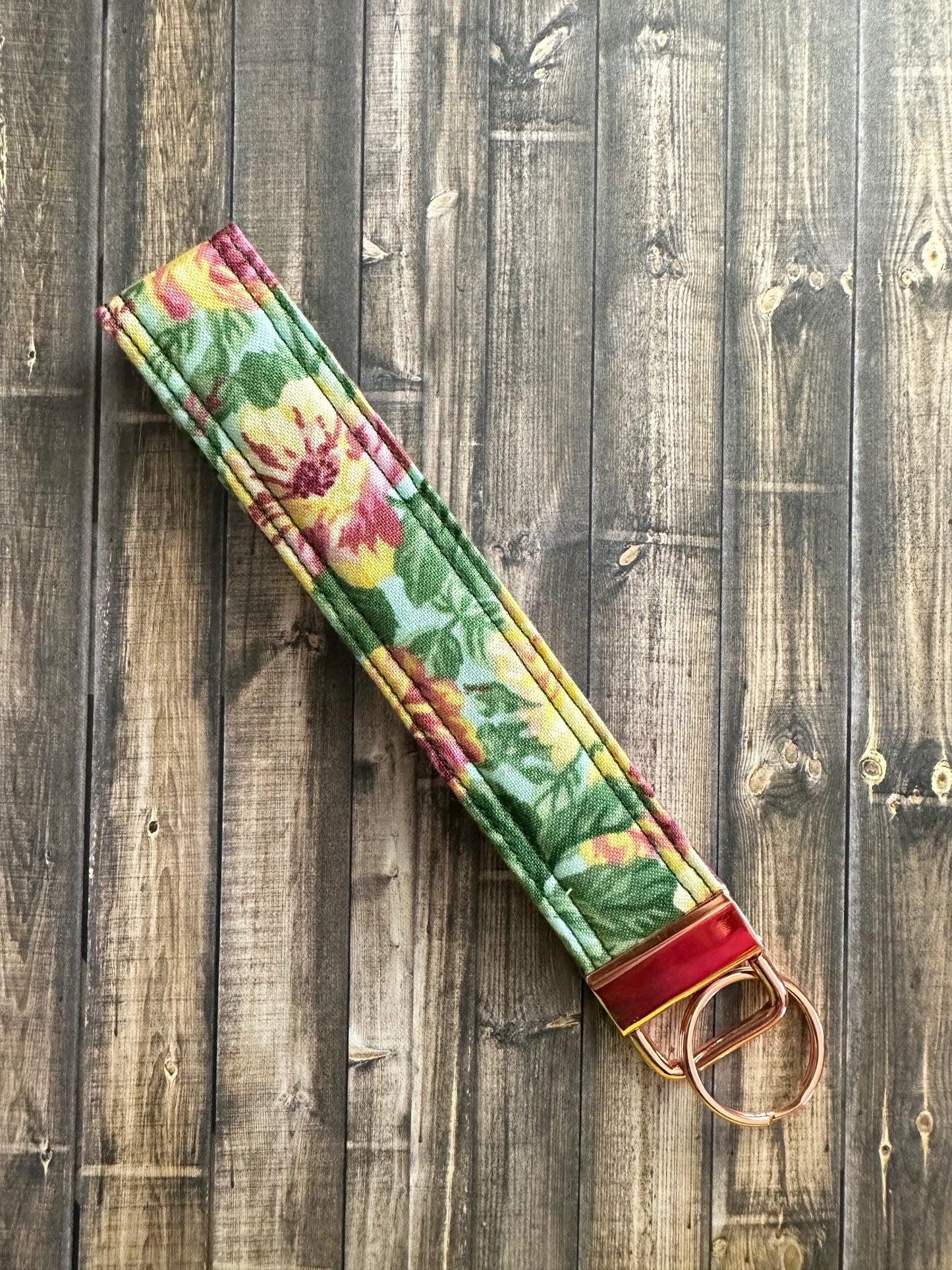 Pink/Yellow Roses Wristlet
