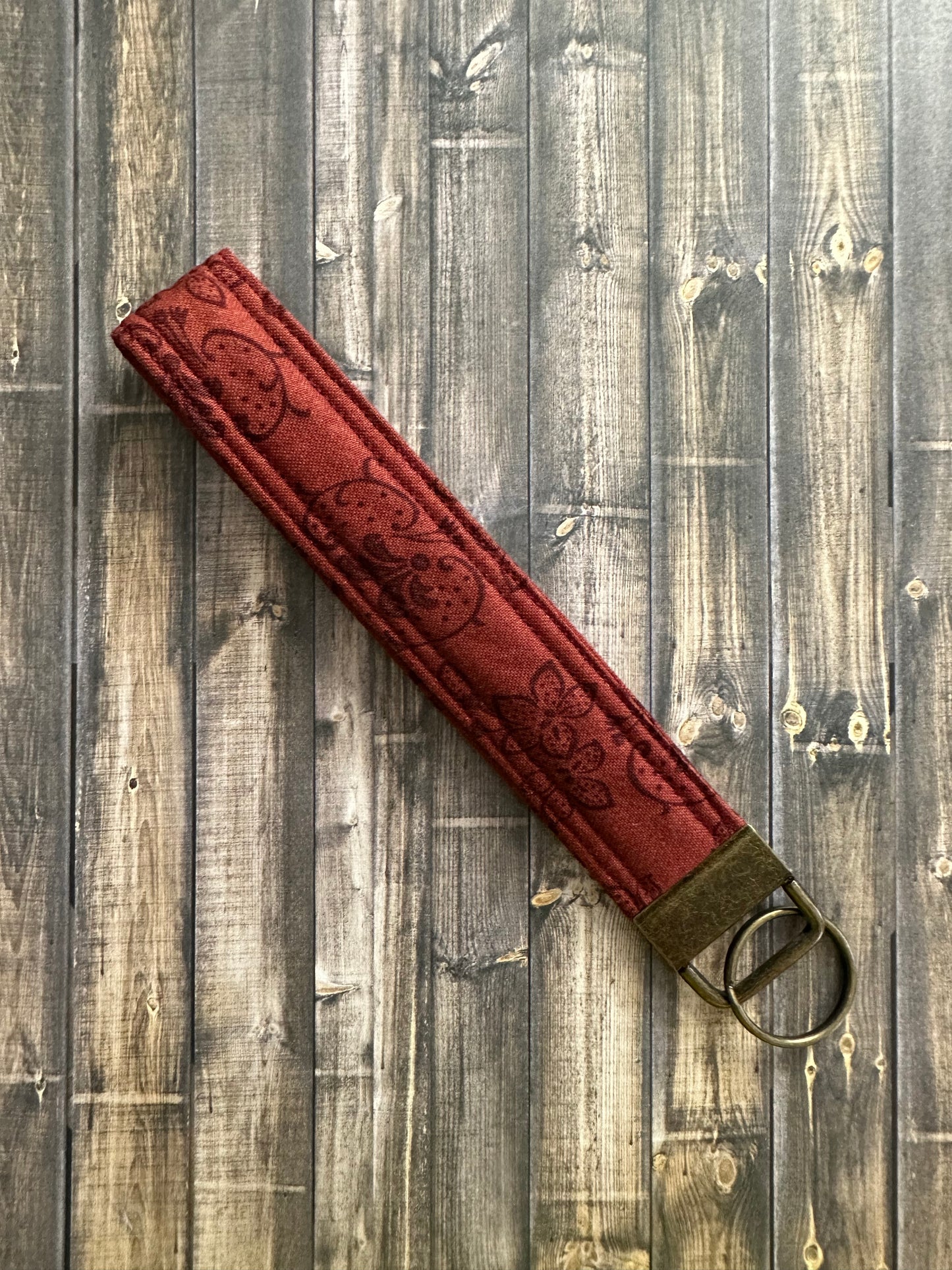 Rustic Red Floral Wristlet