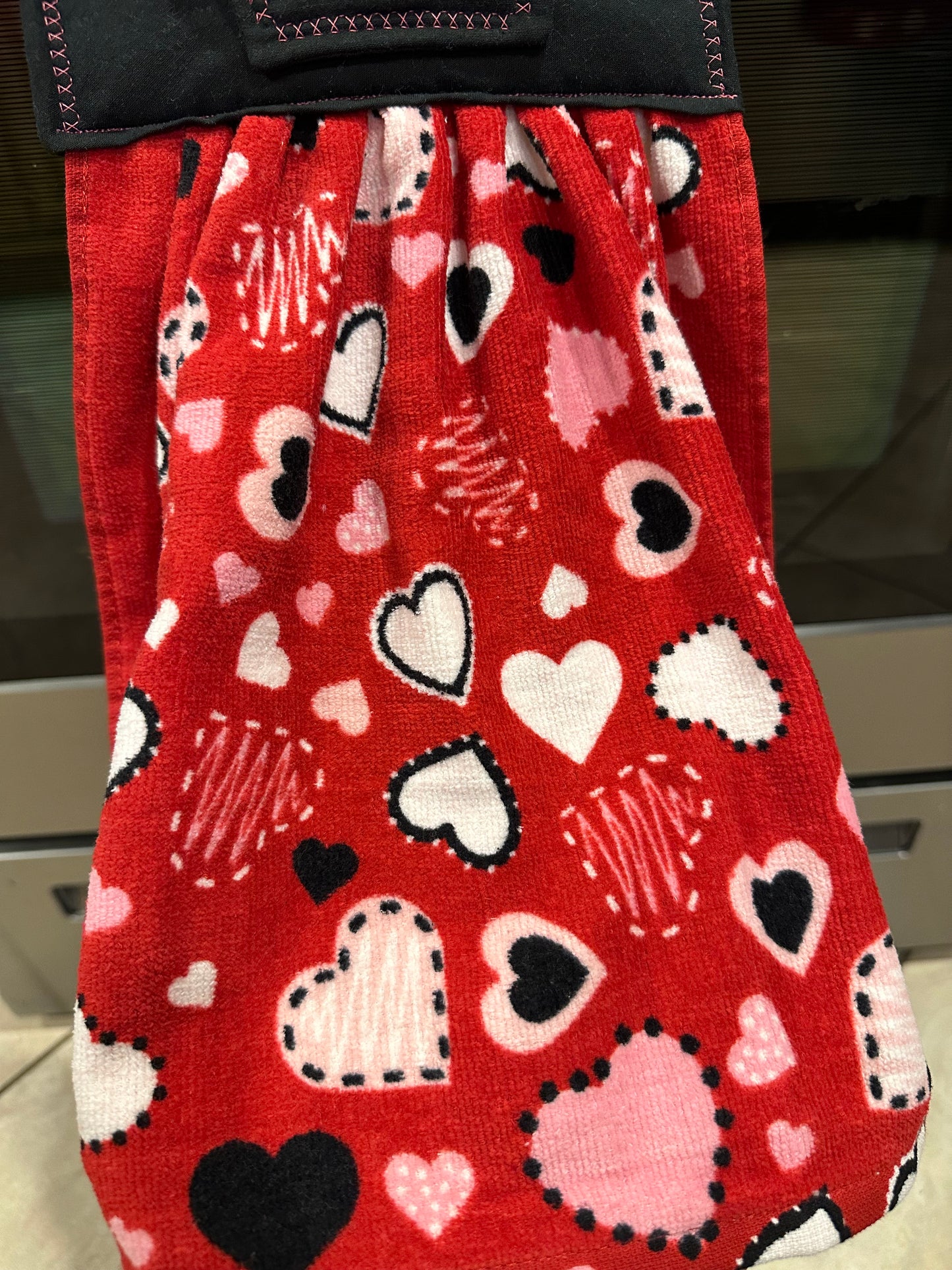 Love Hearts (black) Towel